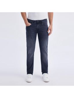 Pepe Jeans - Mens Grey Mid Rise Slim Structured Jeans