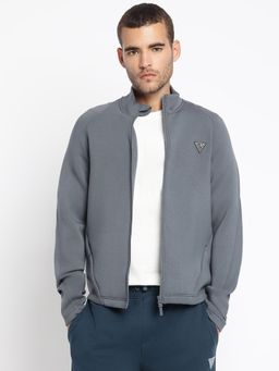 Guess - Grey Viscose Blend Solid Jacket