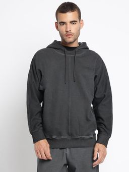 Guess - Black Pure Cotton Solid Hoodie