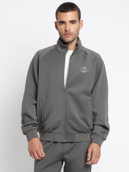 Guess - Grey Polyester Blend Solid Jacket