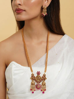 Teejh - Kanvi Gold Ruby Necklace Set
