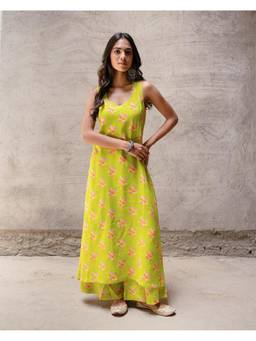Ambraee - Women Green Floral Printed Co-Ord Set