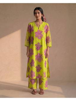 Ambraee - Women Green Floral Printed Co-Ord Set