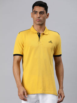 Alcis - Men Yellow Polo Collar T-Shirt