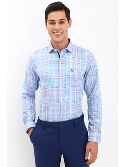 Allen Solly - Men Blue Slim Fit Check Full Sleeves Formal Shirt