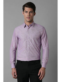 Louis Philippe - Men's Cotton Wrinkle Resistant Slim fit Purple Textured Formal Shirt