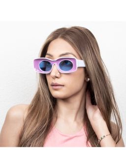 TED SMITH - Wayfarer Sunglasses for Unisex 100% UV Blocking Blue Lens & Acetate Frame Medium