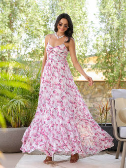 B'Infinite - Snow Bloom Long Dress