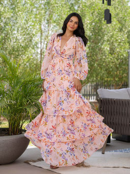 B'Infinite - Botanical Bloom Tiered Maxi Dress