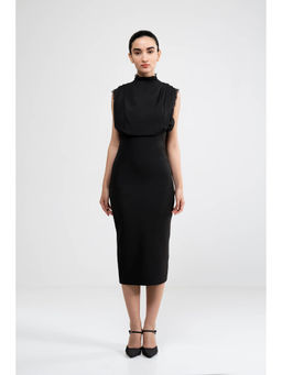SOTBELLA - Black Cowl Draped Dress
