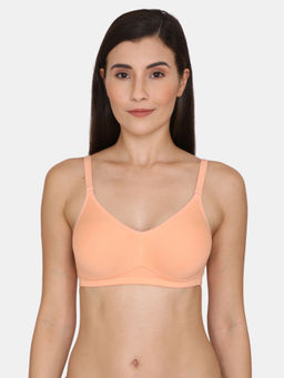 Zivame - Beautiful Basics Double Layered Non Wired Full Coverage Backless Bra - Peach