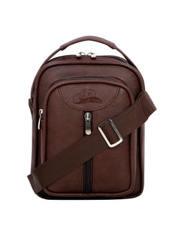 Leather World - Vegan Leather 5.6 Liter Sling Cross Body Travel Office Bag