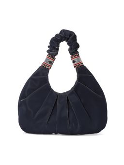 ETCETERA - Women Navy Blue Vegan Leather Embellished Hand Bag (S)