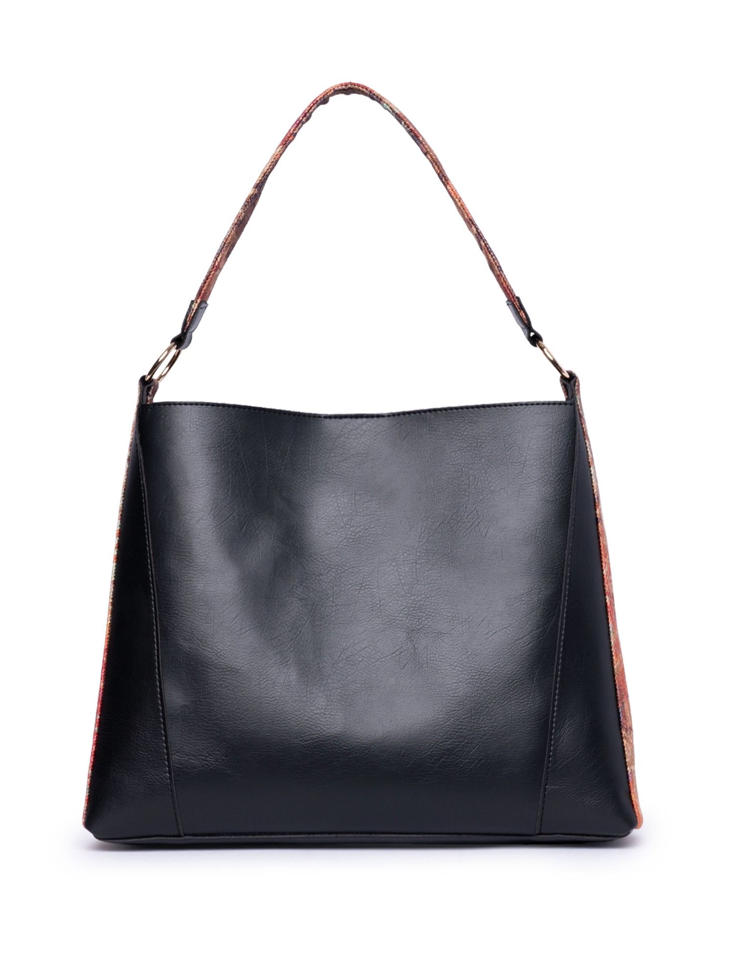 Buy Zouk FloLov Black Vegan Leather Classic Open Tote Online