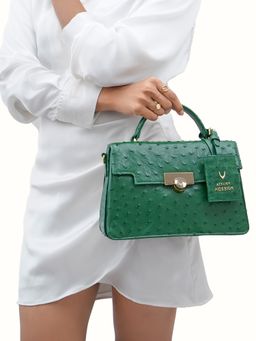 Hidesign - Genuine Leather Green Womens Party Handbag (M)