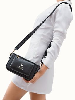 Hidesign - Genuine Leather Womens Party Sling Bag Black (S)