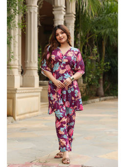 PINKVILLE JAIPUR - Wine Poly Cotton Printed Co Ord (Set of 2)