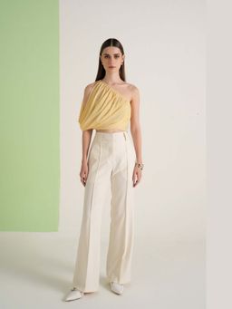The Dapper Lady - Ivory Ecru Wideleg Pants