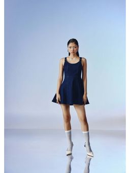 quietBold - Noble Strap Denim A Line Mini Dress