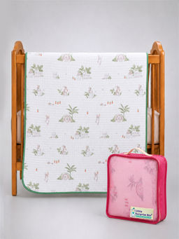 Little Surprise Box - Green Bunny World Hooded Wrapper Blanket for Newborn and Infants