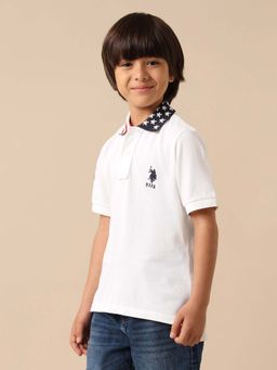 U.S. POLO ASSN. - Kids Boys Pure Cotton Polo T-Shirt - White