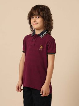 U.S. POLO ASSN. - Kids Boys Pure Cotton Polo T-Shirt - Burgundy