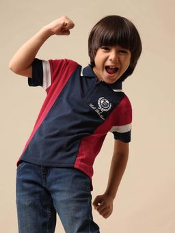 U.S. POLO ASSN. - Kids Boys Colour Blocked Regular Fit Polo T-Shirt - Multi-Color