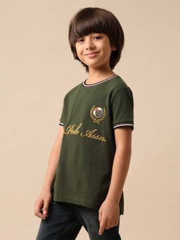 U.S. POLO ASSN. - Kids Boys Brand Pure Cotton T-Shirt - Green