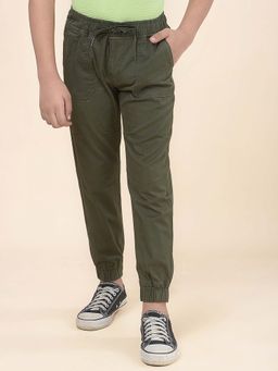 Cantabil - Olive Solid Regular Joggers