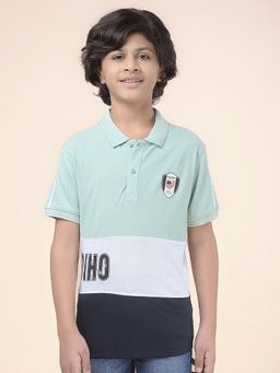 Cantabil - Navy Blue Colorblock Regular Polo T-Shirt