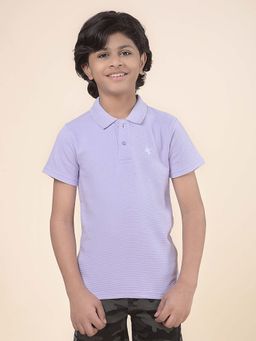 Cantabil - Lavender Solid Regular Polo T-Shirt