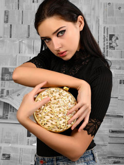 Odette - Snazzy Metal & Resin Round Clutch