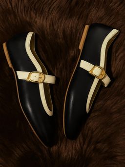 Devano - Women Black Mary Jane Ballerina