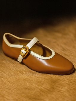 Devano - Women Brown Mary Jane Ballerina