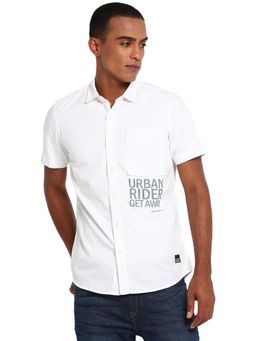 Lee - Men White Solid Slim Fit Shirt