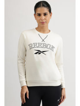 Reebok - Women Off White Printed Sweatshirt