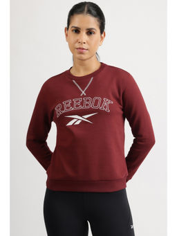 Reebok - Women Maroon Printed Sweatshirt