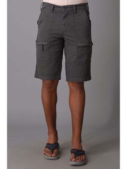 ROOKIES - Charcoal Slim Fit Shorts In Cotton Elastane