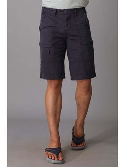 ROOKIES - Navy Blue Slim Fit Shorts In Cotton Elastane