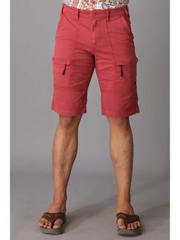 ROOKIES - Red Slim Fit Shorts In Cotton Elastane