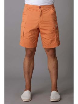 ROOKIES - Orange Cotton Slim Fit Cotton Spandex Shorts