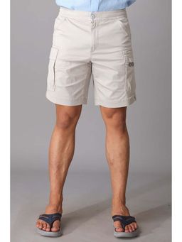 ROOKIES - White Cotton Slim Fit Cotton Spandex Shorts