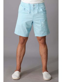 ROOKIES - Sky Blue Cotton Slim Fit Cotton Spandex Shorts