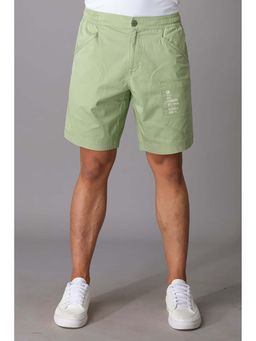 ROOKIES - Green Moss Cotton Slim Fit Cotton Spandex Shorts