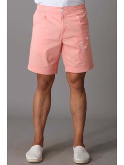 ROOKIES - Peach Cotton Slim Fit Cotton Spandex Shorts