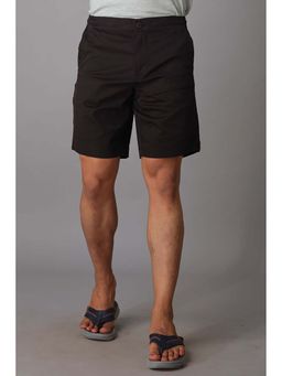 ROOKIES - Black Cotton Slim Fit Cotton Spandex Shorts