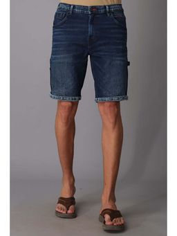 ROOKIES - Dk Blue Slim Fit Cotton Polyester Viscose Spandex Denim Shorts
