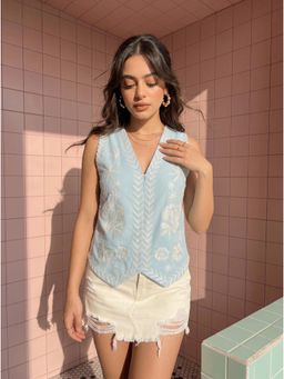 Mamicha - Powder Blue Charu Waistcoat