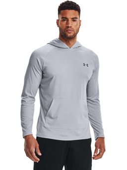 Under Armour - Men Grey Solid Velocity Long Sleeve Hoodie