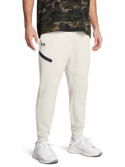 Under Armour - Men White Solid Unstoppable Fleece Joggers